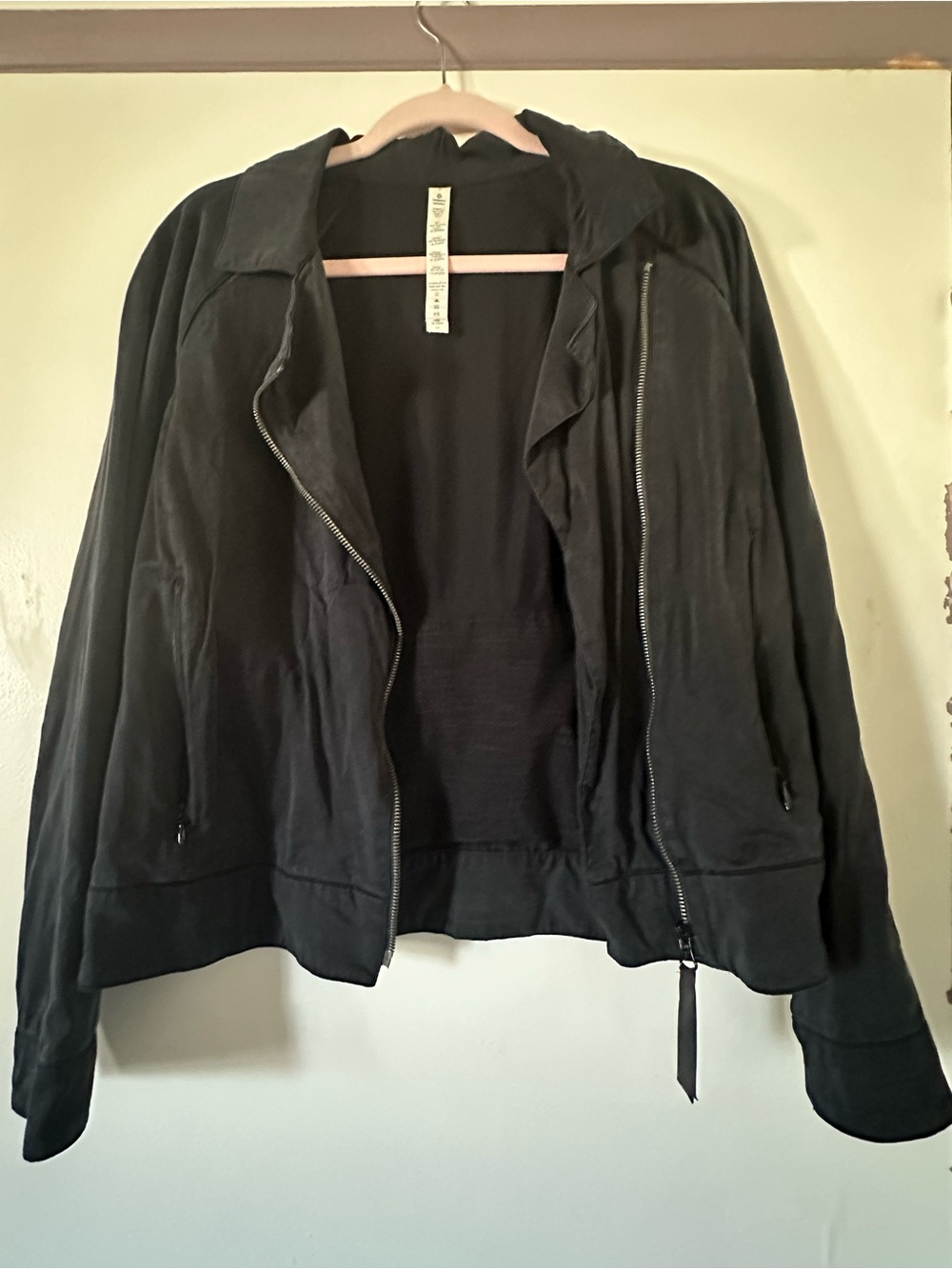 lululemon athletica Black Zip-Front Bomber Jacket